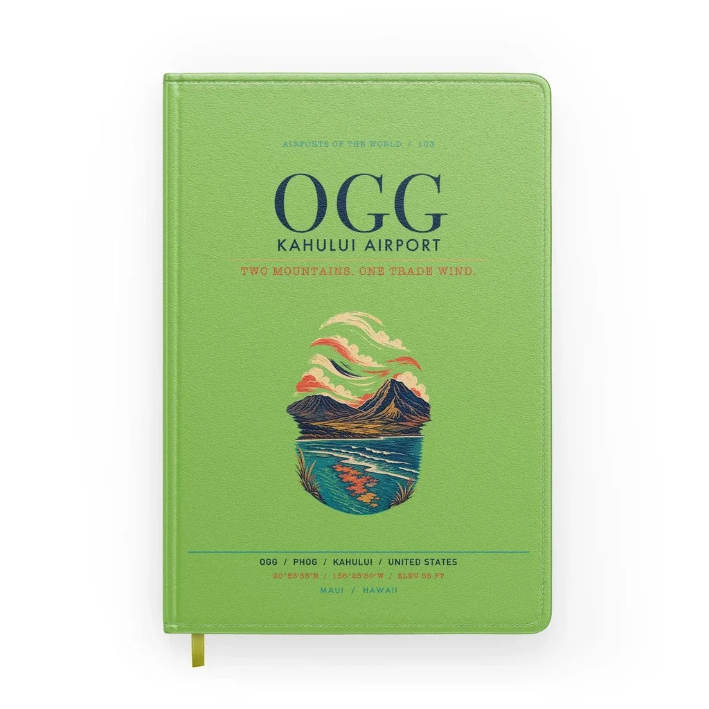 Kahului Airport (OGG) design on light green notebook