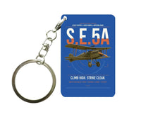 Thumbnail for Royal Aircraft Factory S.E.5a design on blue designed key chain, double-side print
