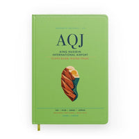 Thumbnail for King Hussein International Airport (AQJ) design on light green notebook