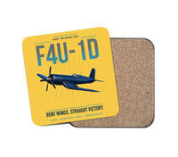 Thumbnail for F4U-1D Corsair design on yellow 1 piece coaster