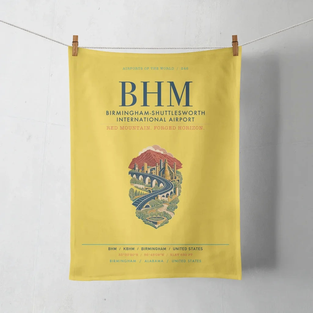 Birmingham-Shuttlesworth International Airport (BHM) design on yellow towel