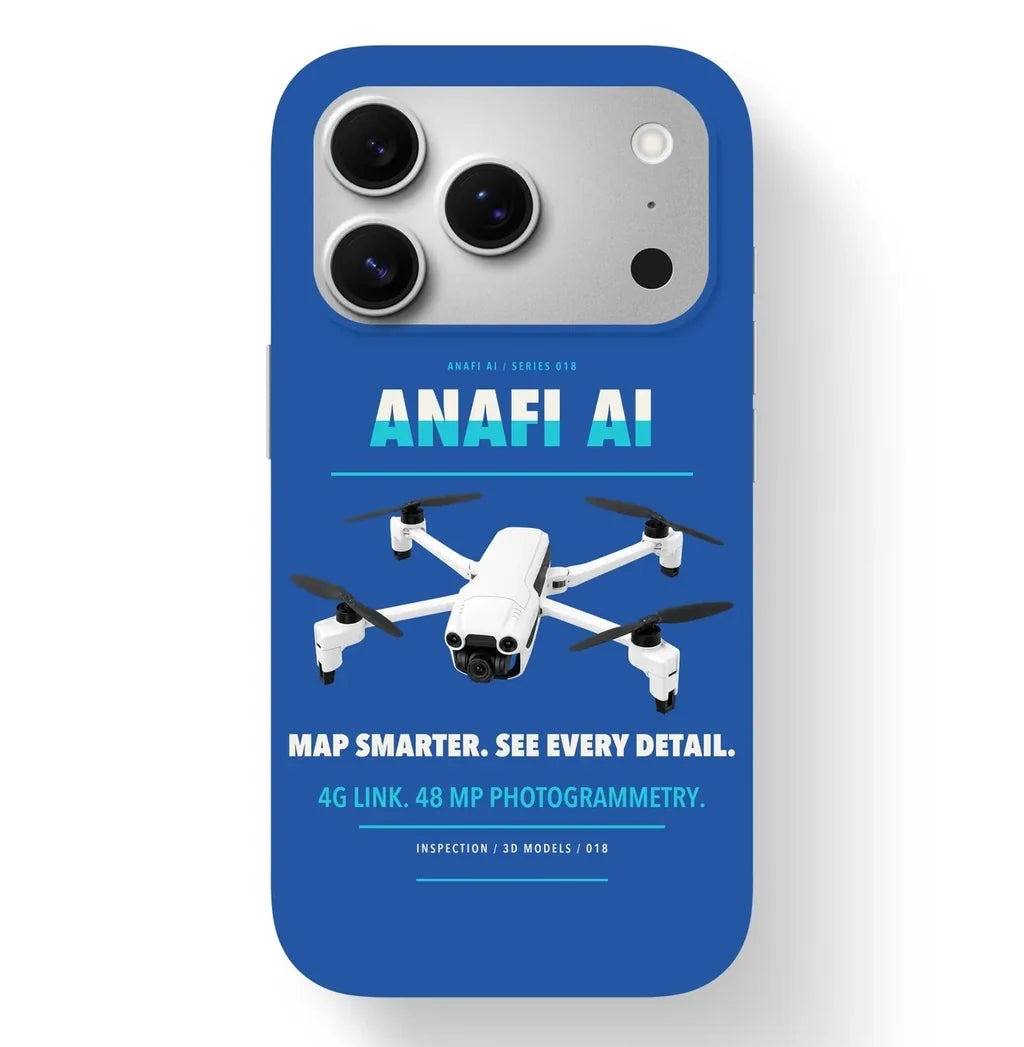 Parrot ANAFI Ai Case design on blue iphone case