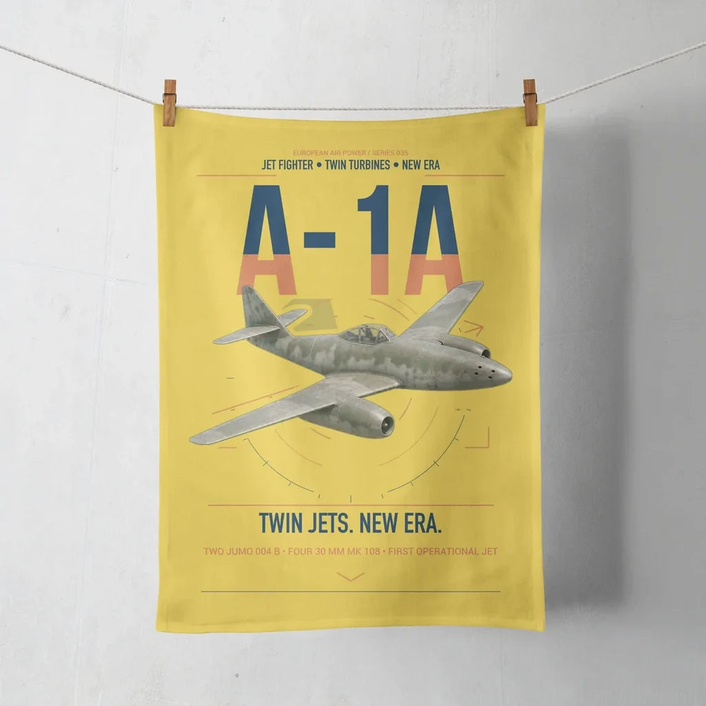 Messerschmitt Me 262A-1a design on yellow towel