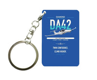 Thumbnail for Diamond DA42-VI design on blue designed key chain, double-side print