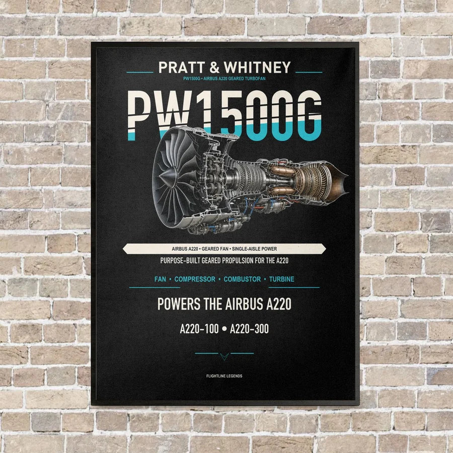PW1500G vertical canvas print - framed - black background