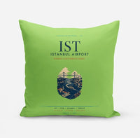 Thumbnail for Istanbul Airport (IST) design on light green pillow