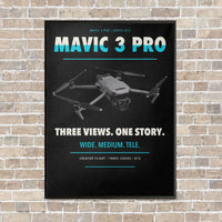 Thumbnail for DJI Mavic 3 Pro vertical canvas print - framed - black background