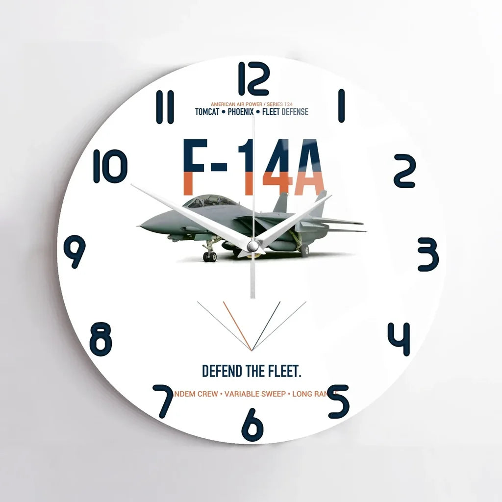 F-14A Tomcat Defend The Fleet design on white no frame wall clock