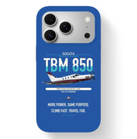 Thumbnail for Socata TBM 850 design on blue magsafe iphone case, for iPhone 17 Pro