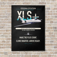 Thumbnail for Cessna Citation XLSPlus vertical canvas print - framed - black background