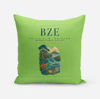 Thumbnail for Philip S. W. Goldson International Airport (BZE) design on light green pillow