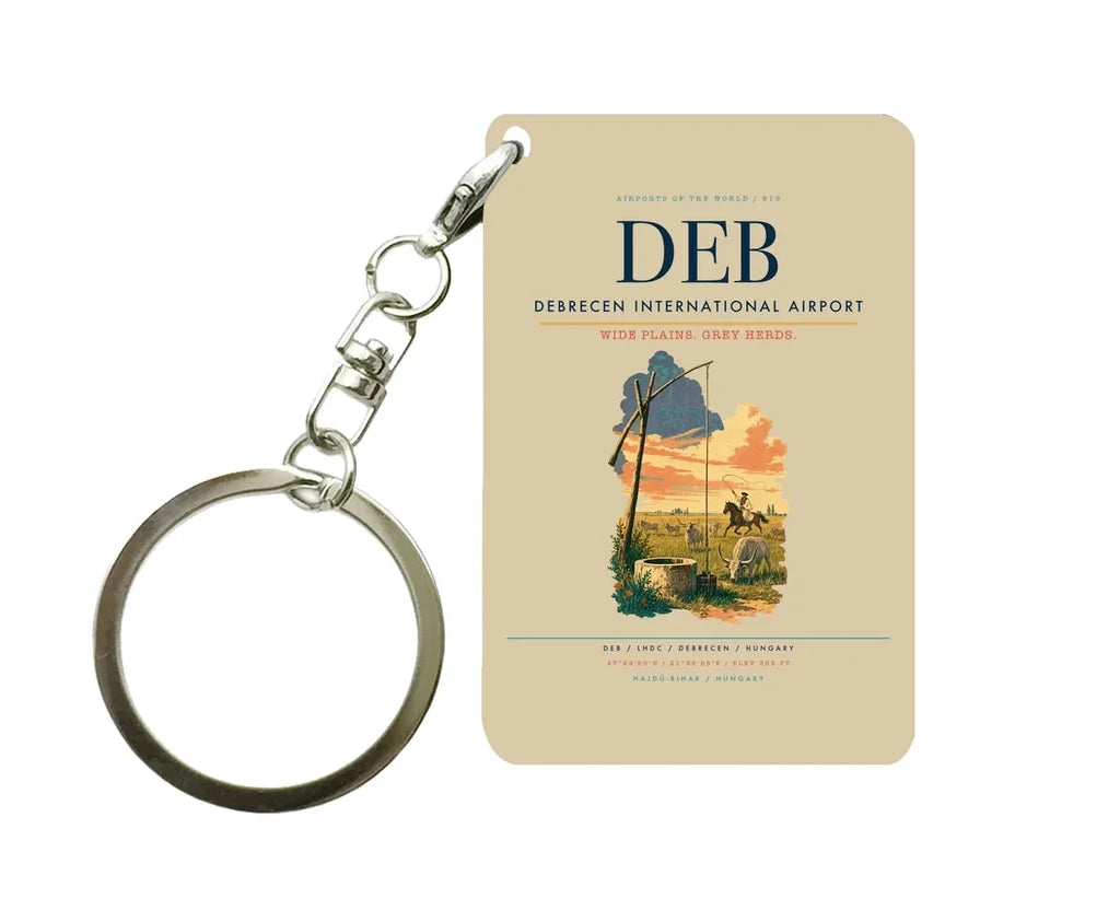 Debrecen International Airport (DEB) design on beige key chain