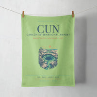 Thumbnail for Cancún International Airport (CUN) design on light green towel