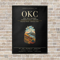 Thumbnail for OKC Will Rogers International Airport OKC vertical canvas print - framed - black background