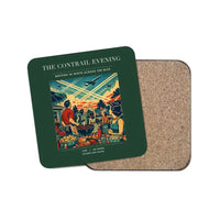 Thumbnail for The Contrail Evening - Designed Coasters design on dark green 1-piece
