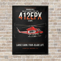 Thumbnail for SUBARU Bell 412EPX vertical canvas print - framed - black background