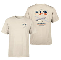 Thumbnail for MQ-1B Predator design on beige double-side t-shirt, double-side print