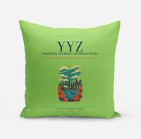 Thumbnail for Toronto Pearson International Airport (YYZ) design on light green pillow