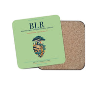 Thumbnail for Kempegowda International Airport Bengaluru (BLR) design on light green 1 piece coaster