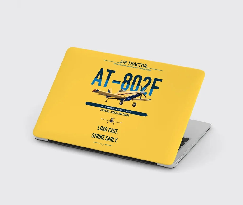 Air Tractor AT-802F design on yellow MacBook case