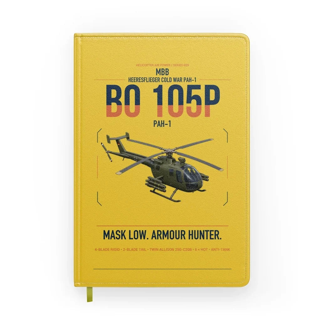 MBB BO 105P PAH-1 design on yellow notebook