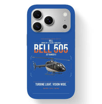 Thumbnail for Bell 505 Jet Ranger X design on blue magsafe iphone case, for iPhone 17 Pro