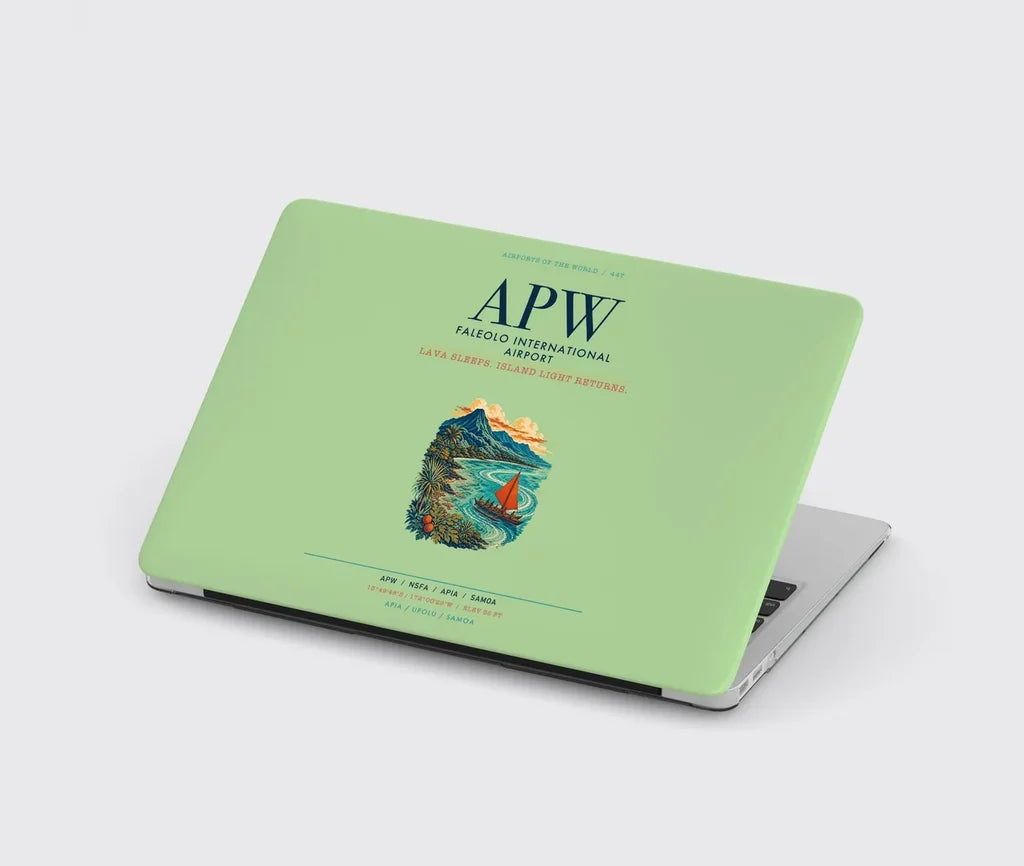 Faleolo International Airport (APW) design on light green MacBook case