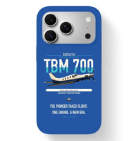 Thumbnail for Socata TBM 700 design on blue magsafe iphone case, for iPhone 17 Pro