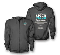 Thumbnail for Piper M350 design on dark gray premium zipped hoodie, double-side print