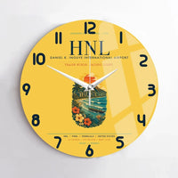 Thumbnail for Honolulu Daniel K. Inouye International Airport (HNL) design on yellow no frame wall clock