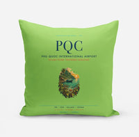 Thumbnail for Phu Quoc International Airport (PQC) design on light green pillow