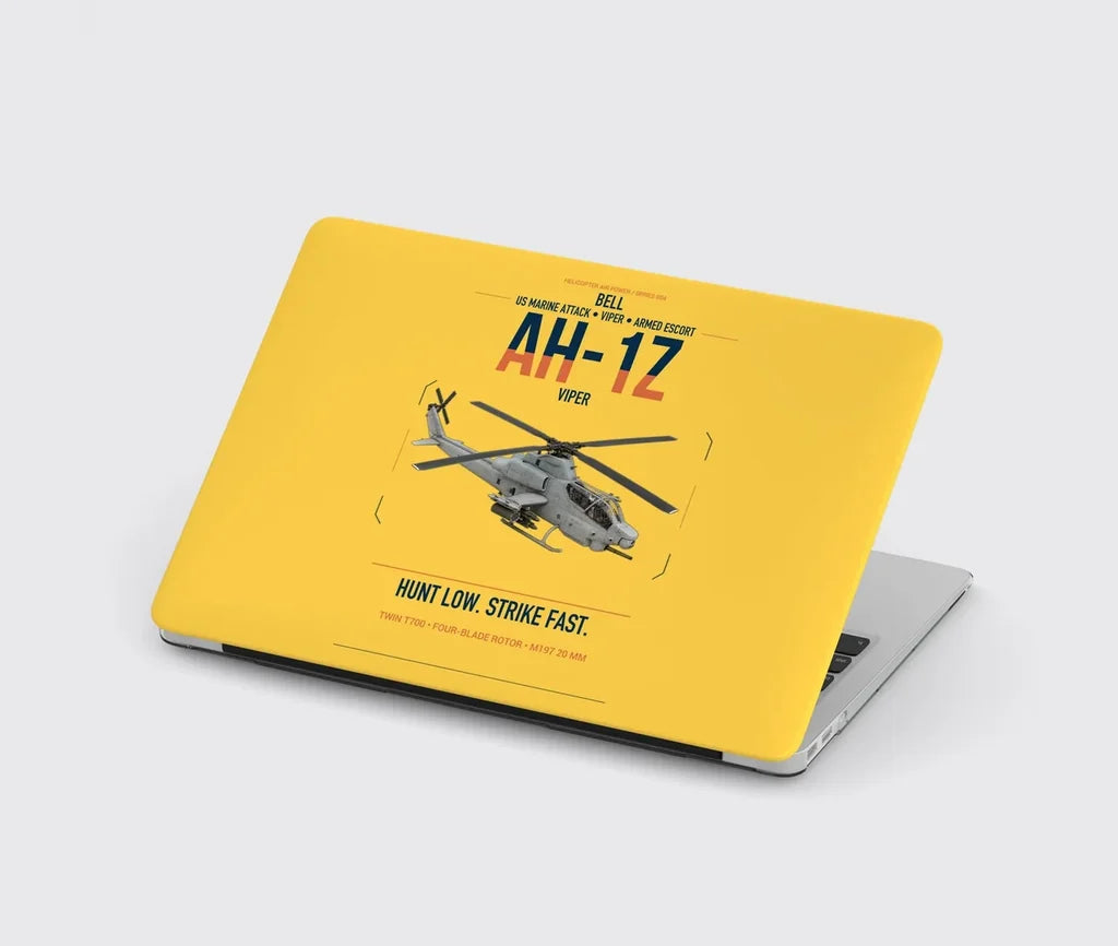 Bell AH-1Z Viper design on yellow MacBook case