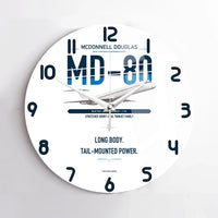 Thumbnail for McDonnell Douglas MD-80 design on white no frame wall clock