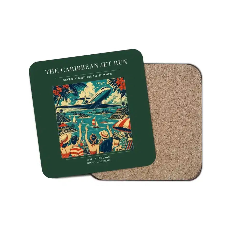 The Caribbean Jet Run - Designed Coasters design on dark green 1-piece