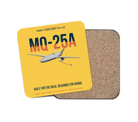 Thumbnail for MQ-25A STINGRAY design on yellow 1 piece coaster