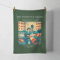 Thumbnail for VINTAGE G4429 - The Windsock Maker - Designed Towels design on darkgreen
