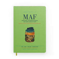 Thumbnail for Midland International Air and Space Port (MAF) design on light green notebook