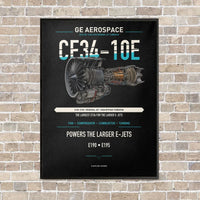 Thumbnail for CF34-10E vertical canvas print - framed - black background