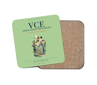 Thumbnail for Venice Marco Polo Airport (VCE) design on light green 1 piece coaster