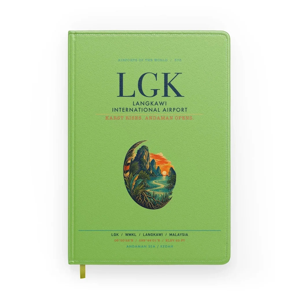 Langkawi International Airport (LGK) design on light green notebook