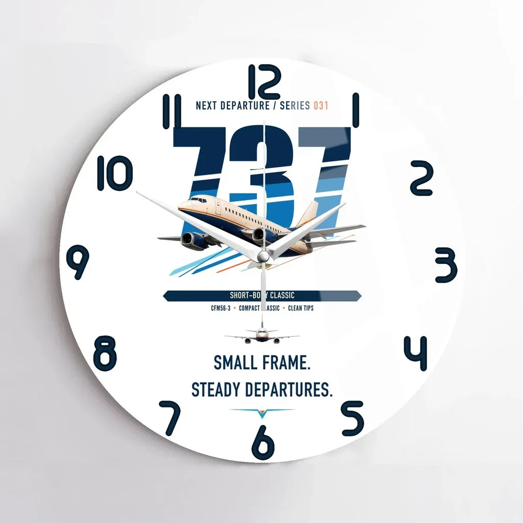 Boeing 737-500 Classic design on white no frame wall clock