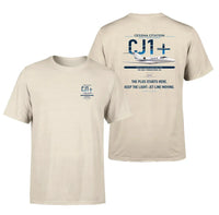 Thumbnail for Cessna Citation CJ1+ design on beige double-side t-shirt, double-side print