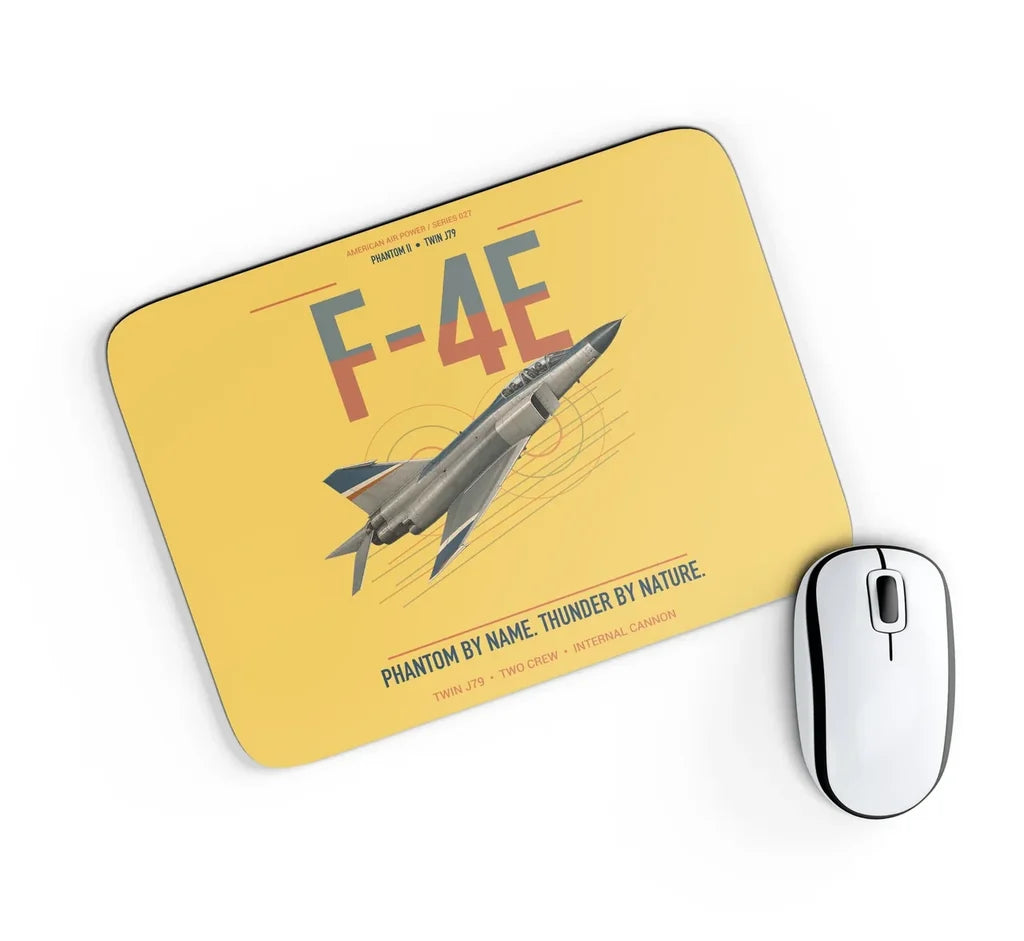 F-4E Phantom II design on yellow rectangle mouse pad
