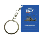 Thumbnail for Kawasaki OH-1 design on blue designed key chain, double-side print