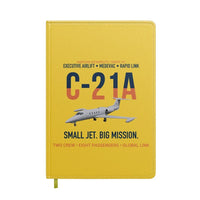 Thumbnail for C-21A Learjet Small Jet Big Mission design on yellow notebook