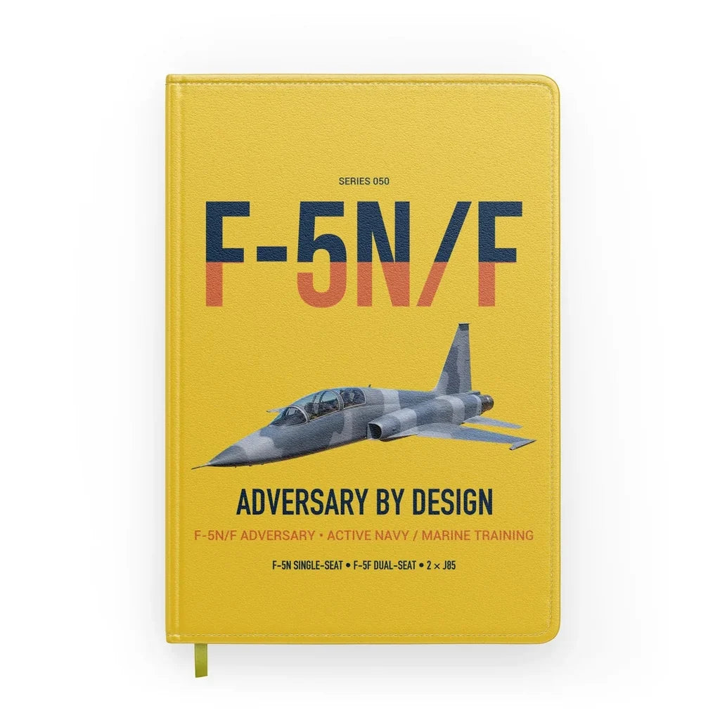 F-5N F Adversary design on yellow notebook