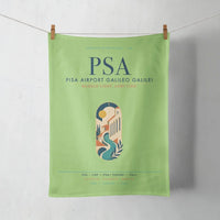 Thumbnail for Pisa Airport Galileo Galilei (PSA) design on light green towel
