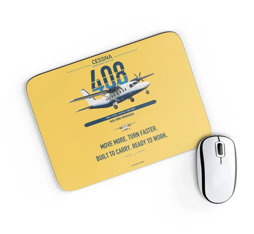 Cessna 408 SkyCourier design on yellow rectangle mouse pad