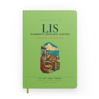 Thumbnail for Lisbon Humberto Delgado Airport (LIS) design on light green notebook