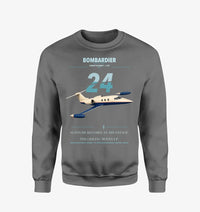Thumbnail for Bombardier Learjet 24 design on gray sweatshirt